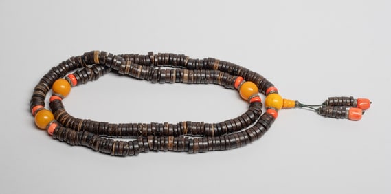 Chinese Tibetan Coconut Shell Prayer Beads