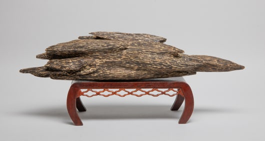 Chinese Export Agarwood Scholar Sculpture