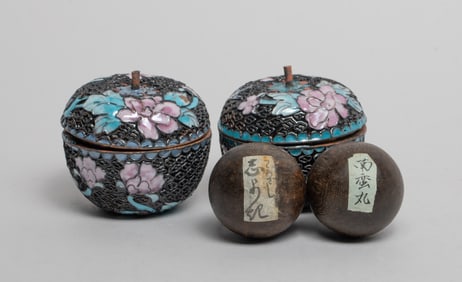 Two Chinese Export Agarwood Balls