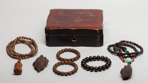 Box of Chinese Export Agarwood Pieces