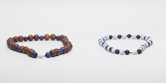 Vintage Chinese Agarwood, Gemstone Necklaces