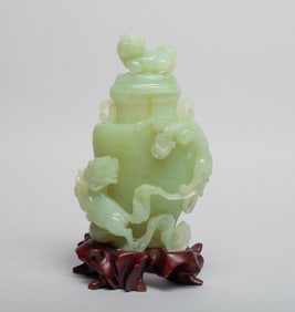 Chinese Export Jade Carved Vase