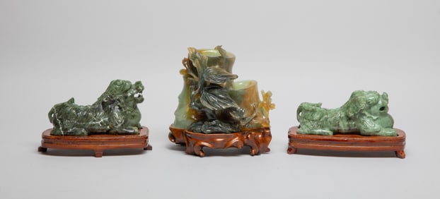 Estate Chinese Export Stone Sculptures