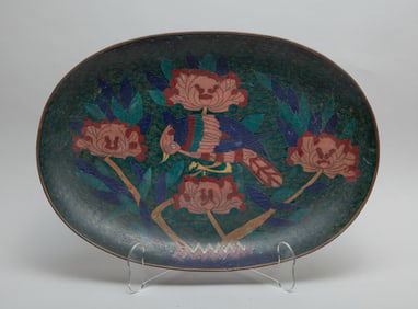 Japanese Edo Cloisonne Long Plate