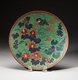 Antique Japanese Edo Cloisonne Large Plate