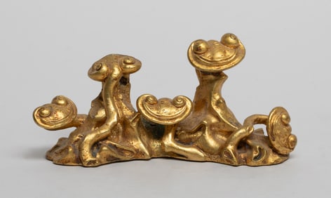 Chinese Gilt Bronze Brush Stand