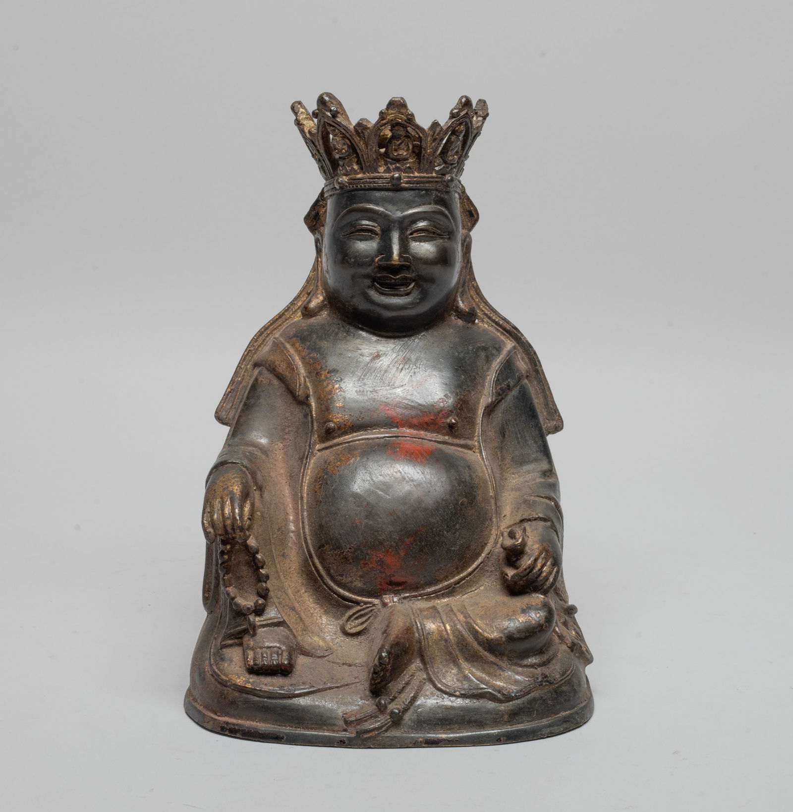 Estate Chinese Painted Bronze Buddha (1 of 12)