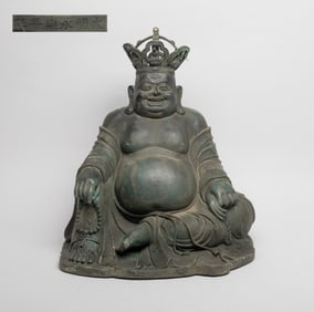 Large Chinese Temple Used Bronze Buddha
