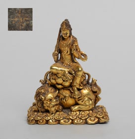 Rare Chinese Gilt Bronze Sculpture of Buddha