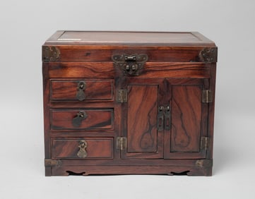 Chinese Export Wood Jewelry Box