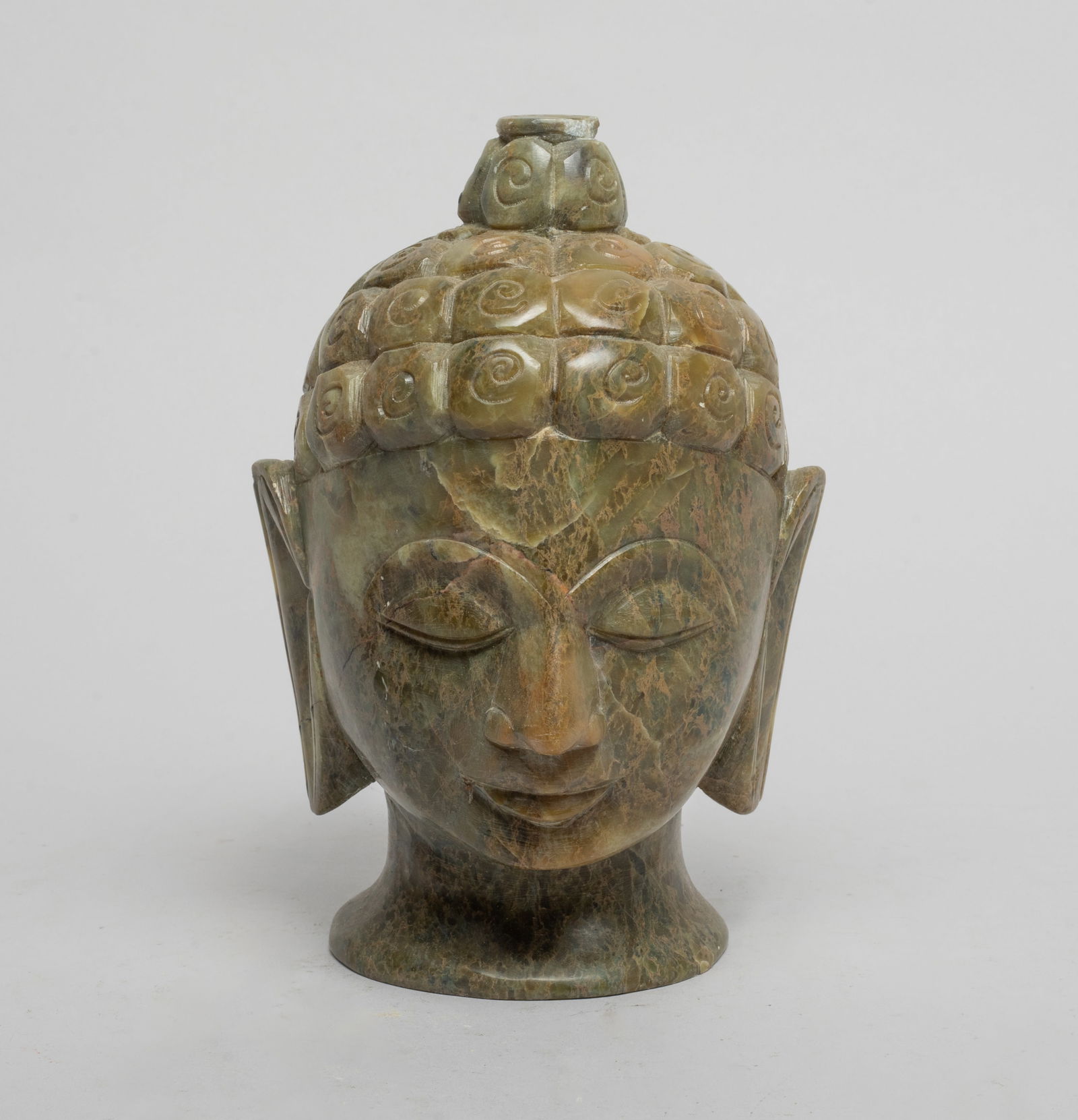 South Asian Stone Buddha Head Sculpture (1 of 11)