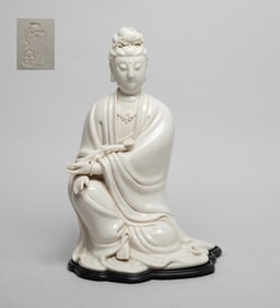 Estate Chinese Black De Porcelain Buddha