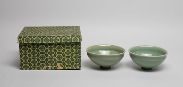 Two Chinese Longquan Porcelain Tea Bowls