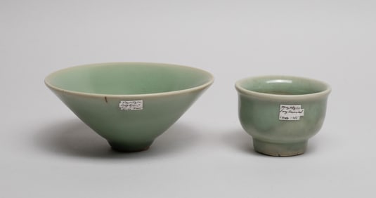 Two Chinese Longquan Porcelain Tea Cups