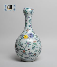 Estate Chinese Douchai Porcelain Lamp Vase
