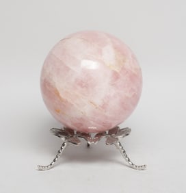 Vintage Fine Rose Quartz Ball Sculpture