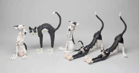Vintage Studio Art Cat Sculptures