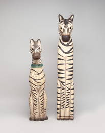 Two Signed Folk Art Painted Wood Sculptures