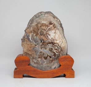 Large Vintage Petrified Wood Table Sculpture