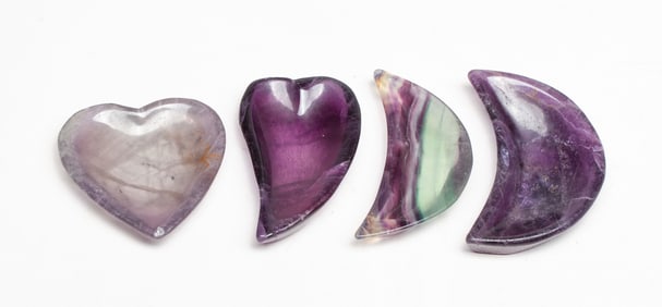 Set Vintage Crystal Like Gemstone Dishes