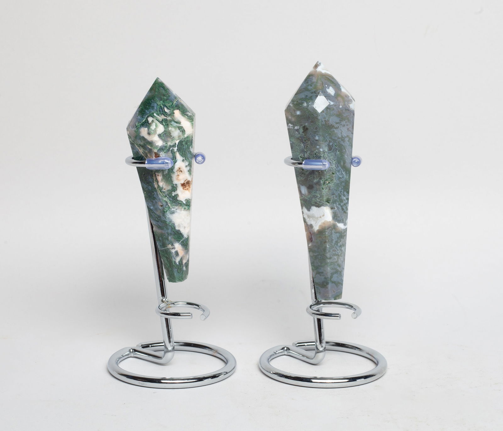 Two Collectible Moss Agate Point Sculptures (1 of 9)