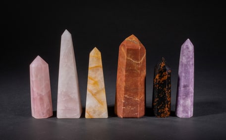 Estate Large Set Gemstone Obelisk