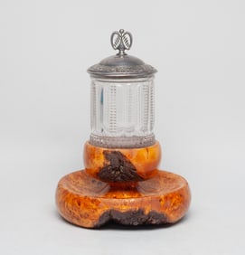 Vintage Pickle Castor w/ Cherry Wood Base