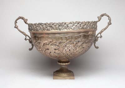 Large Silver Plated Garden Used Flower Pot