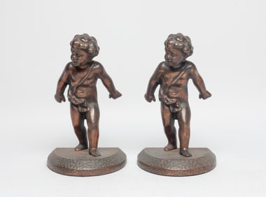 Two Signed Early 1900s Bookends