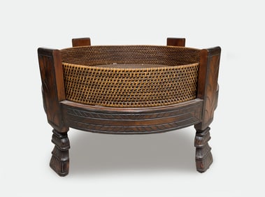 Estate Large Chinese Rattan Table