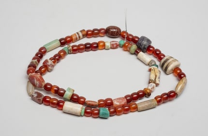 Estate Asian Agate, Stone Bead Necklace