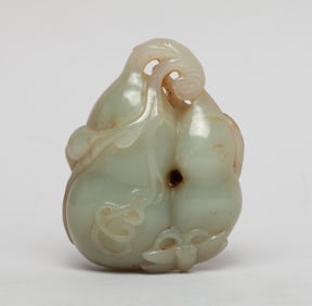 Large Chinese Russet Jade Fruit Pendant