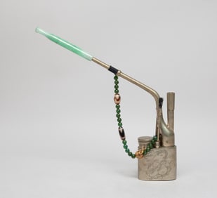 Chinese Jade, Dzi Bead Pipe