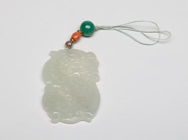 Rare Chinese Jade Carved Dragon Plaque