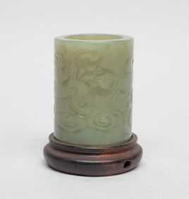 Chinese Jade Incense Pot on Stand