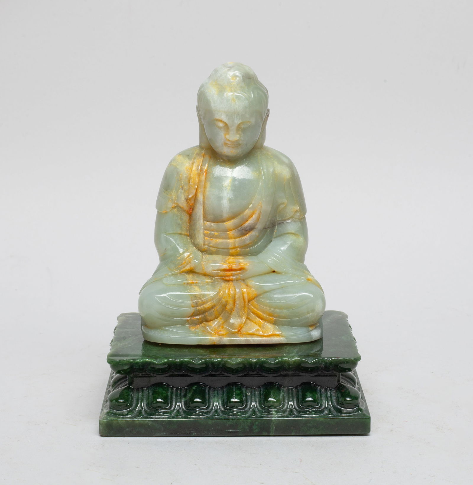 Chinese Russet Jade Buddha on Spinach Jade Base (1 of 12)