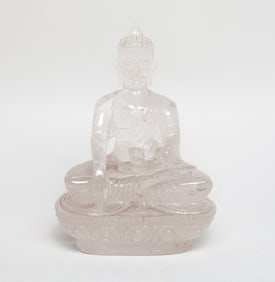 Rare Chinese Clear Rock Crystal Buddha