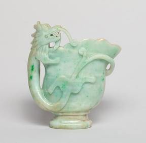 Chinese Jade Jadeite Dragon Tall Cup