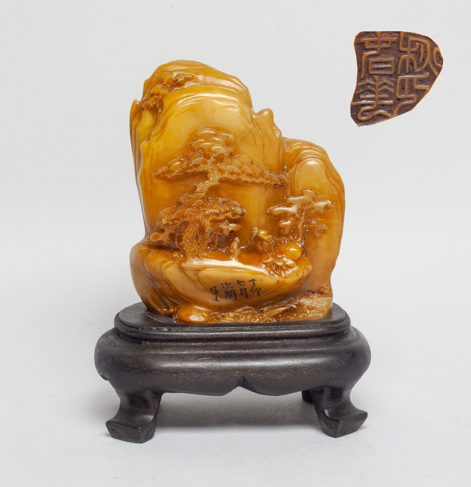 Estate Chinese Shoushan Stone Sculpture on Stand (1 of 12)