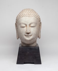 Large Chinese Export Stone Buddha Head