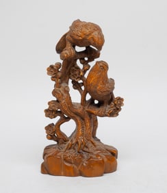 Estate Chinese Export Boxwood Sculpture