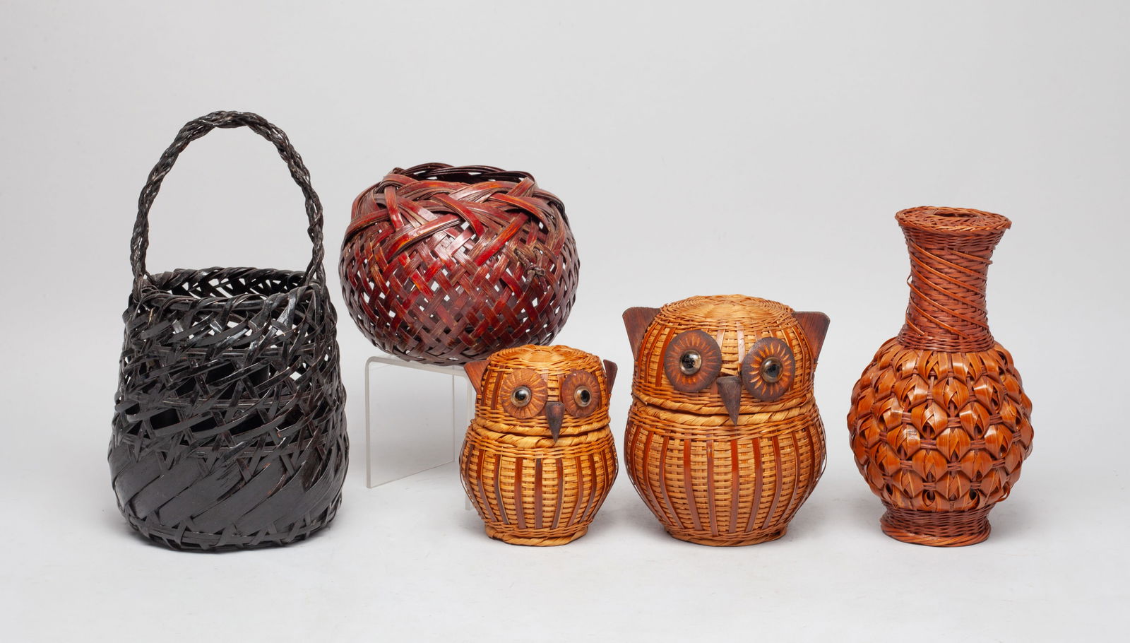 Vintage Asian Rattan Basket Sets (1 of 11)