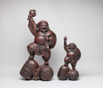 Two Vintage Japanese Heavy Metal Sculptures