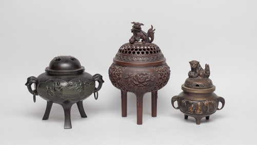Estate Vintage Japanese Bronze, Metal Censers