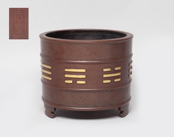 Rare Chinese Bronze Cabinet Silver