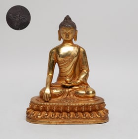 Chinese Gilt Bronze Sculpture of Buddha