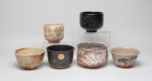 Estate Vintage Japanese Stoneware Tea Bowls