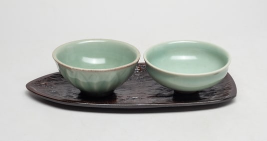 Two Chinese Longquan Porcelain Tea Cups