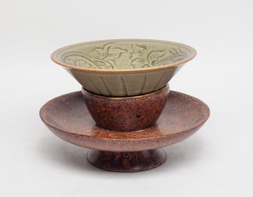 Chinese Yaochou Porcelain Tea Bowl w/ Base