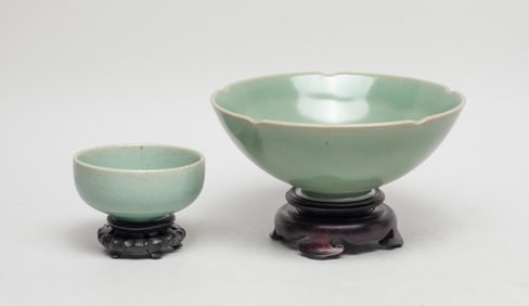 Two Rare Chinese Longquan Porcelain Bowl, Cup